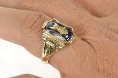 10K Yellow Gold 1970 Everett High School Ornate Class Ring
