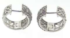 Sterling silver Pave Crystal Huggie Hoop