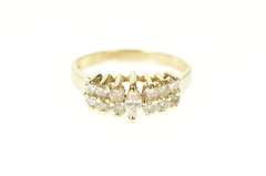 14K Yellow Gold 0.85 Ctw Marquise Diamond Cluster Statement Ring