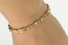 14K Yellow Gold Curved Invisible Diamond Encrusted Tennis Bracelet