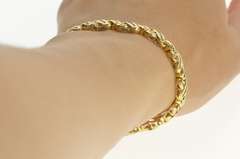 14K Yellow Gold Baguette Diamond X Link Hugs & Kisses Tennis Bracelet