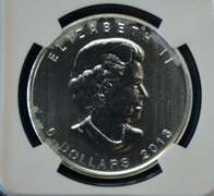 2013 Canada Wood Bison NGC MS 69 1 OZ Silver.