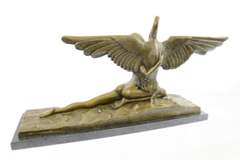 Girl with Swan Bronze Sculpture