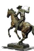 Cowboy with Rope Bronze Sculpture Statue