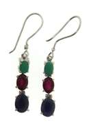 Sterling Sterling Three gemstone Drop Earrings