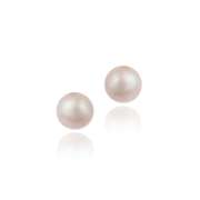 Sterling Silver Freshwater Cultured 6-6.5mm Pink Pearl Stud Earrings