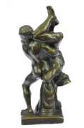 Nude Hercules Victorian Bronze Statue