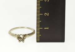 18K White Gold Retro Ornate 5.0mm Engagement Setting Mount Ring