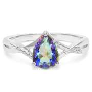 Sterling Silver Ocean Mystic Gemstone Ring