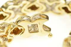 14K Yellow Gold Baguette Diamond X Link Hugs & Kisses Tennis Bracelet