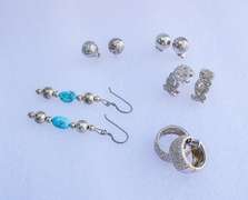 5 (Five) Pairs of Contemporary Sterling Silver Earrings