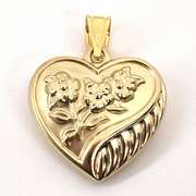 Reversible White & Yellow Gold Heart