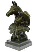 Western Art Old West Cowboy with Horse Bronze Sculpture