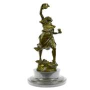 Greek Lady Girl Water Jug Vase Bronze Sculpture