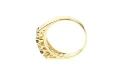 14K Yellow Gold Squared Sapphire Diamond Statement Band Ring