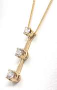 Favorite Diamond 3 Stone Yellow Gold Necklace