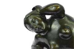 Classic Female Bronze Sculpture on Marble Base Statue