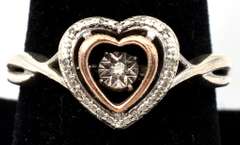 Sterling Silver Floating Diamond Ring