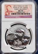 2013 Tokelau S$5 Year Of The Snake ER NGC MS70