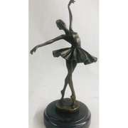 12in Tall Lady Ballerina Ballet Bronze Sculpture