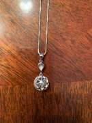White Gemstone Ball Pendant Necklace in Sterling Silver