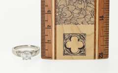 Platinum 1.02 Asscher E VS1 1.52 Ctw Diamond Engagement Ring