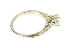 18K White Gold Retro Ornate 5.0mm Engagement Setting Mount Ring