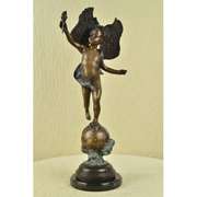 Angel Cupid with Torch of Victory Bronze Sculpture Mythical Art