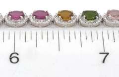 Glorious Tourmaline & Diamond Bracelet in Sterling Silver