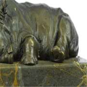 Rhino Bronze Sculpture on Marble Base Figurine
