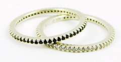 2 Silpada Narrow Sterling CZ Stacking Bands, 8.25