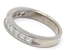 Elegant 14kt WG Princess Cut Channel Set Diamond Band