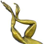 Gild Prince Frog Gold Patina Bronze Sculpture