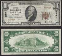 $10 1929-2 NBN First National bank of Barnegat, New Jersey