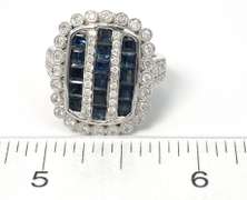 Sapphire & Diamond Ring in 14K White Gold