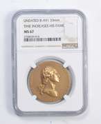 MS67 Undated George Washington Time Increases His Fame B-A91 33mm NGC