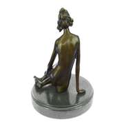 Nude Girl Sitting Bronze Sculpture