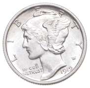 1919 Mercury Silver Dime