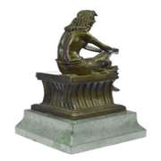 Sitting Egyptian Nude Princess Bronze Sculpture