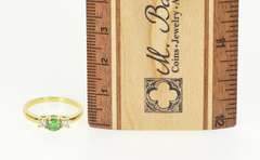 18K Yellow Gold 0.83 Ctw Emerald Diamond Accent Engagement Ring