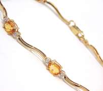 Handsome Citrine and Diamond Accent Station Bracelet