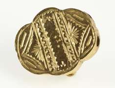 14K Yellow Gold Antique Sapphire Diamond Crown Bracelet Charm/Pendant