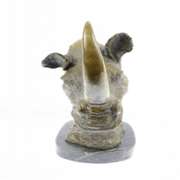 Rhino with Horn Bronze Sculpture