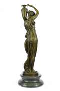 Victorian Lady with water Jug Bronze Sculpture