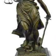 Lady Blind Justice Bronze Statue with Marble Base Sculpture
