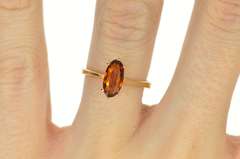 10K Yellow Gold Ornate 1950's Syn. Citrine Solitaire Cocktail Ring