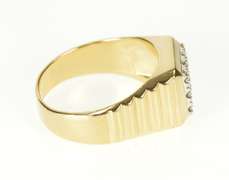 14K Yellow Gold 0.48 Ctw Squared Diamond Cluster Men's Ring