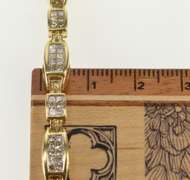 14K Yellow Gold Curved Invisible Diamond Encrusted Tennis Bracelet