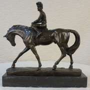 Horse and Jockey Bronze Figure
