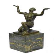 Nude Naked Male Athlete Bronze Sculpture